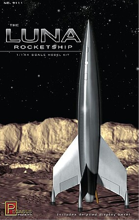 Pegasus 9111 1:144 Luna Rocketship Retro Sci-Fi Plastic Model Spacecraft Kit