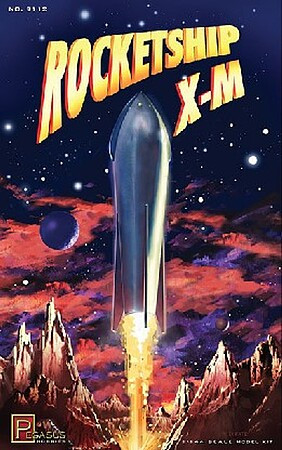 Pegasus 9112 1:144 Rocketship XM Retro Sci-Fi Plastic Model Spacecraft Kit Set
