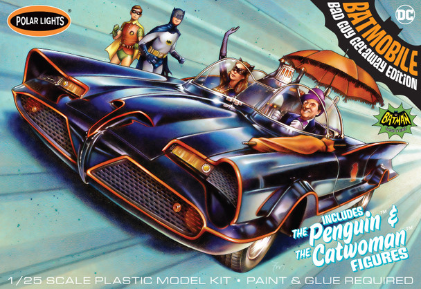 Polar Lights 998 1:25 1966 Batmobile w/Catwoman & Penguin Plastic Model Kit