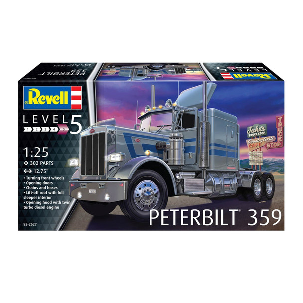 Revell 852627 1:25 Peterbilt 359 Conventional Tractor Semi Plastic Model Kit