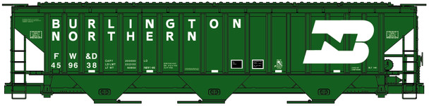 Accurail 6550 HO Scale Burlington Northern FW&D Pullman-Standard Covered Hopper
