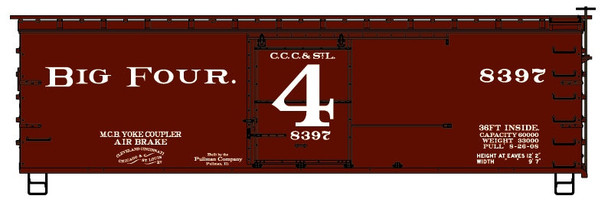 Accurail 81891 HO Scale Big Four CCC&StL 36' Wood Boxcar #8397 Kit Collectible