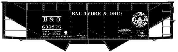 Accurail 81902 HO Scale Baltimore & Ohio N-35A 50-Ton Offset Twin Hopper