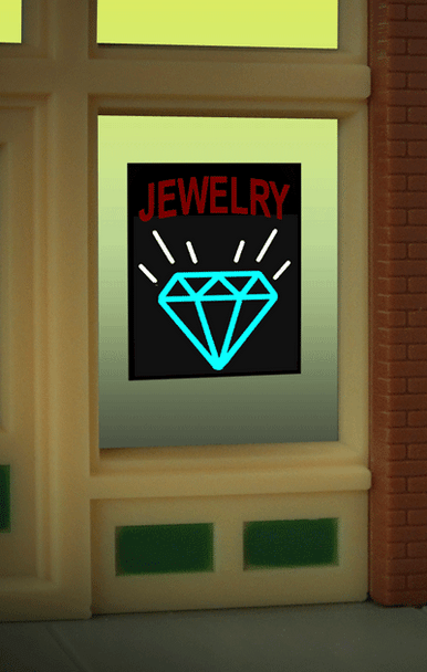 Miller Engineering 8970 HO/O Scale Jewelry Store Window Sign Lighted Sign Kit