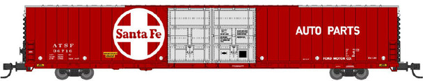 Bluford Shops 86820 N Scale Santa Fe 86' Auto Parts Double-Door Boxcar #36716