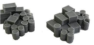 Bar Mills 01001 N Scale Assorted Crates & Barrels Unpainted Detail Castings