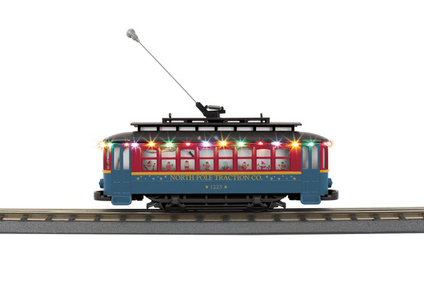 MTH 30-5245 O Gauge RailKing North Pole Bump-n-Go Trolley with LED Lights