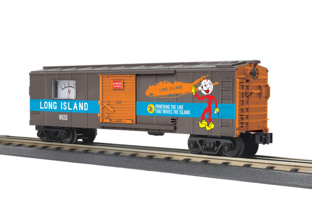 MTH 30-71266 O Gauge RailKing Long Island Box Car with Operating Power Meter