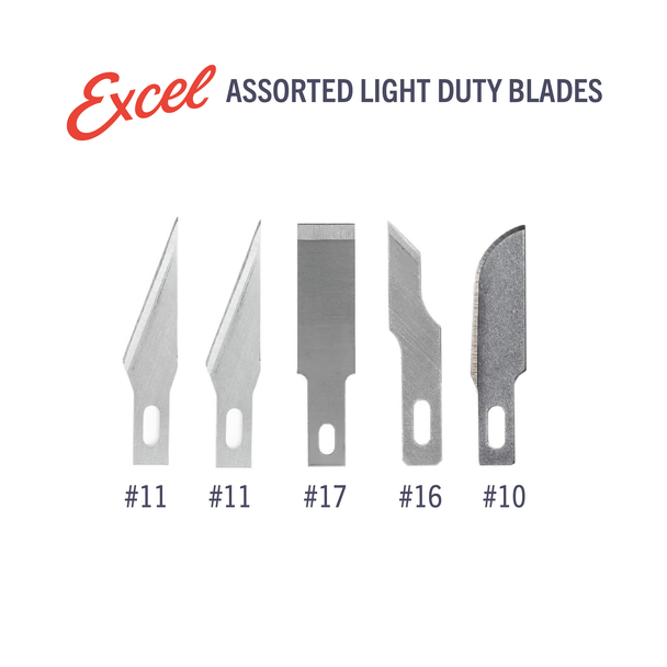 Excel Blades 19062 Basic Craft Knife Set - K1 & K2 Handles with 10 assorted