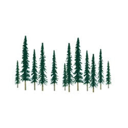 JTT Scenery 92009 Z Scale Econo-Conifer Trees 1" to 2" 55-Pack Diorama
