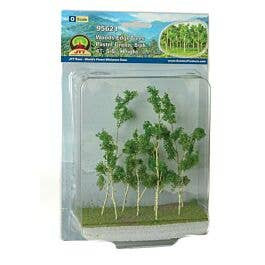 JTT Scenery 95621 O Scale Woods Edge Trees - Pastel Green 4 to 5-1/2" pkg 8-Pack
