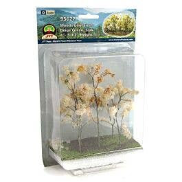 JTT Scenery 95627 O Scale Woods Edge Trees - Beige-Green 4 to 5-1/2" pkg 5-Pack