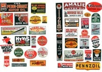 J & L Innovations 294 HO Scale Vintage Motor Oil Signs 1930s-50s Model Railroad