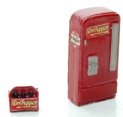 J & L Innovations 742 HO Scale Custom Upright Soda Machine/Case Dr. Pepper