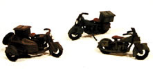 J & L Innovations 907 HO Scale US Military Motorcycles (3) Model Railroad