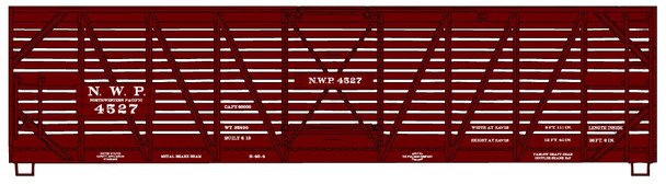 Accurail 4746 HO Scale Northwestern Pacific 40' Wood Stock Car Kit Model Train