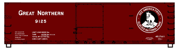Accurail 8192 HO Scale Great Northern 40' Wood Boxcar Kit 3-Pack Model Train