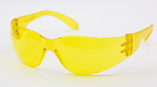Yellow economy wraparound viewing glasss