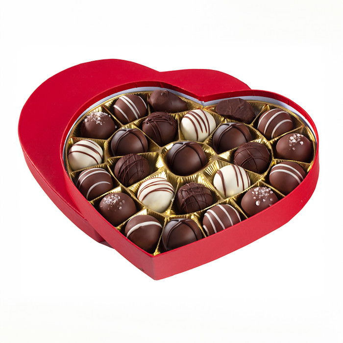 Large Chocolate Truffle Heart Box (24 pieces) Vegan - Dairy Free - Nut Free