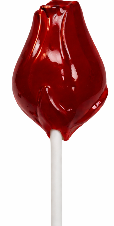 Naturally Colored Tulip Lollipop - Milkless White Chocolate