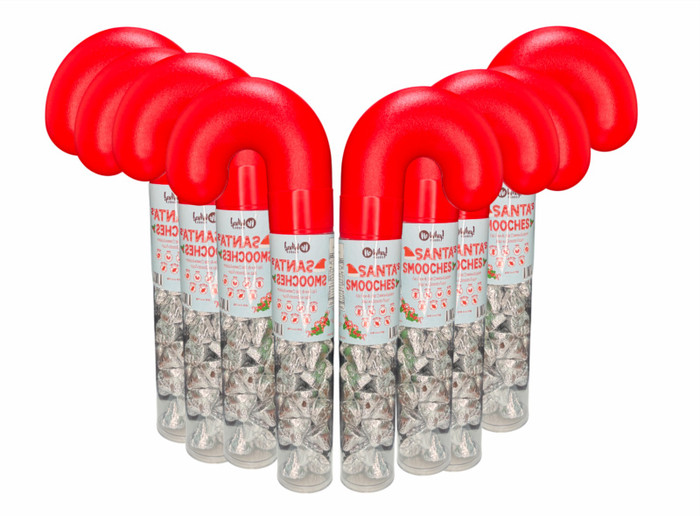 Santa's Smooches - Candy Cane Tube ( 10 Pack)