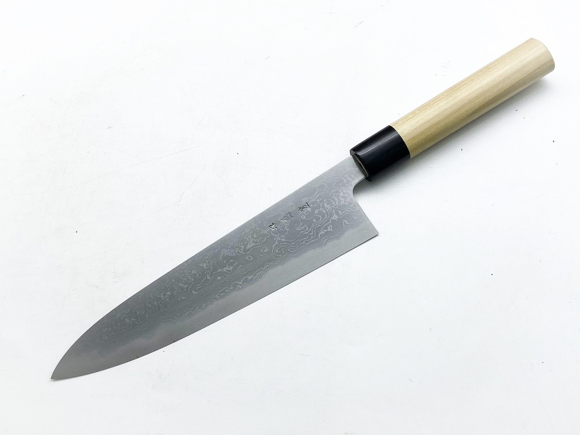 gakuの Takada no Hamono Blue #1 Damascus Gyuto 240mm Ebony Handle