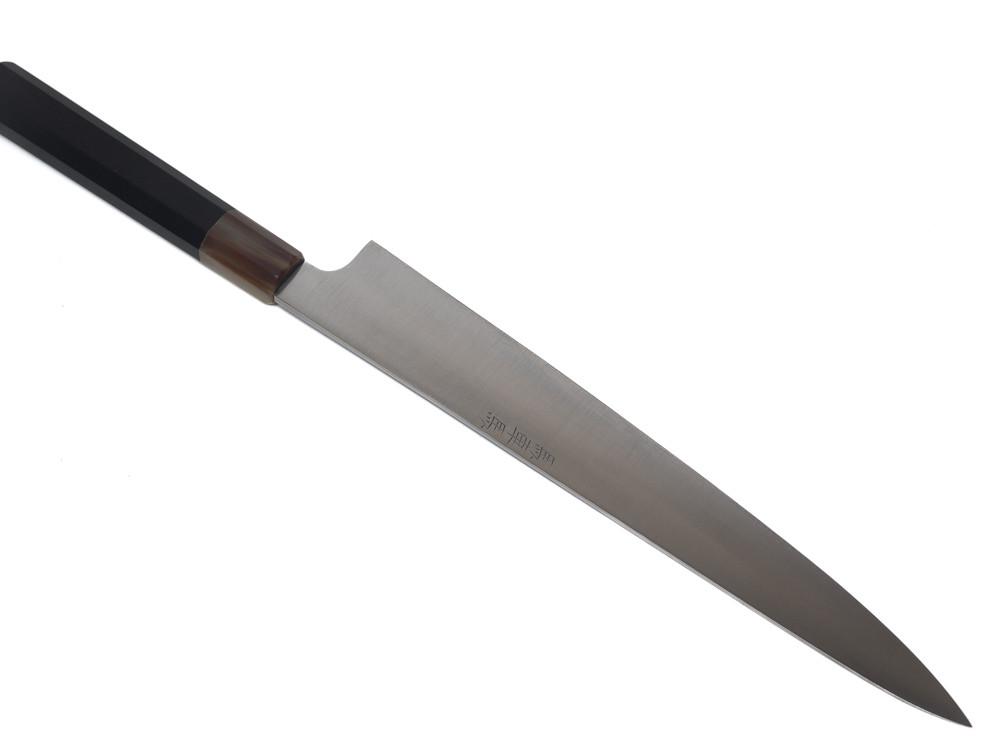 Yoshiaki Fujiwara 280mm Kasumi Sujihiki 馬車馬 White 1 Ebony | Sold