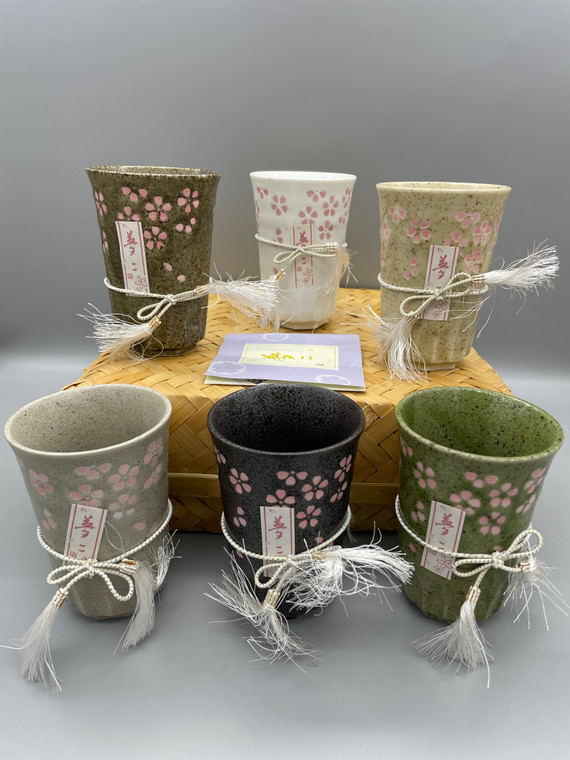 Japanese Yumeji Takehisa Sakura Cups Set