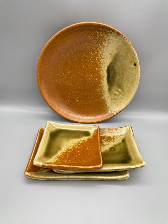 Japanese Shigaraki Plates Set 松雪