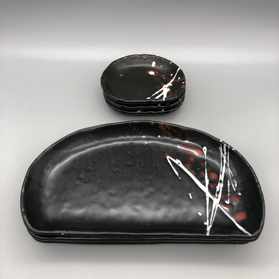 Japanese Black Sushi Plates