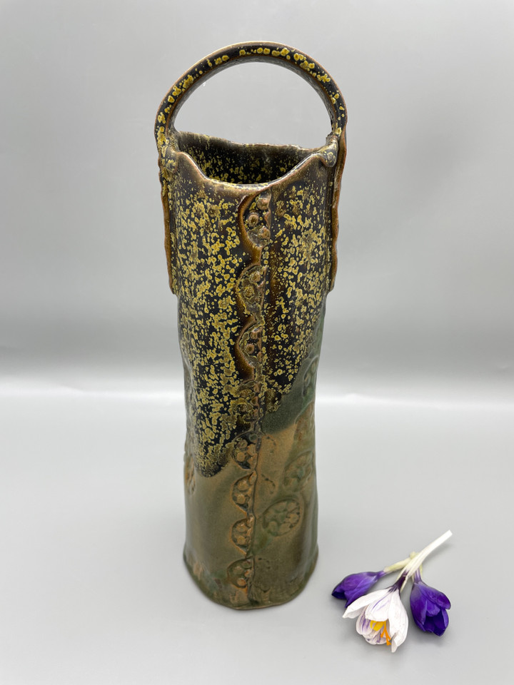Japanese Shigaraki Vase with Handle
