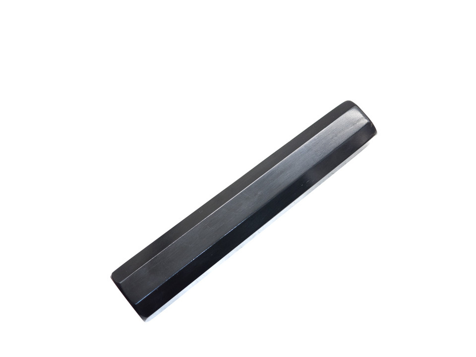 Solid black horn handle 135mm