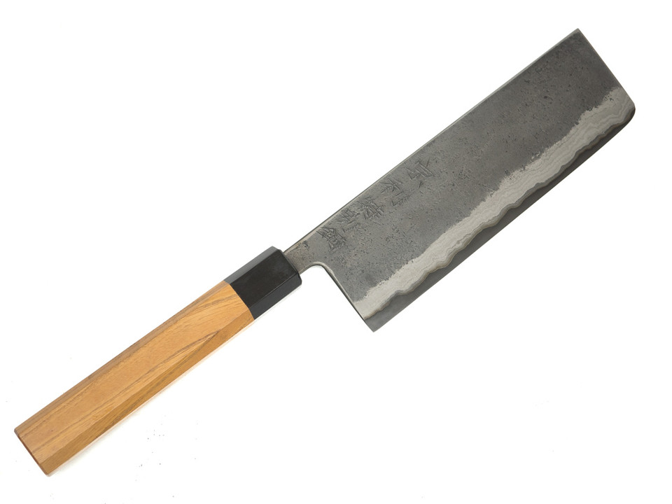 Munetoshi Kurouchi Nakiri 180mm Blooming Iron Unpolished Munetoshi Sanjo