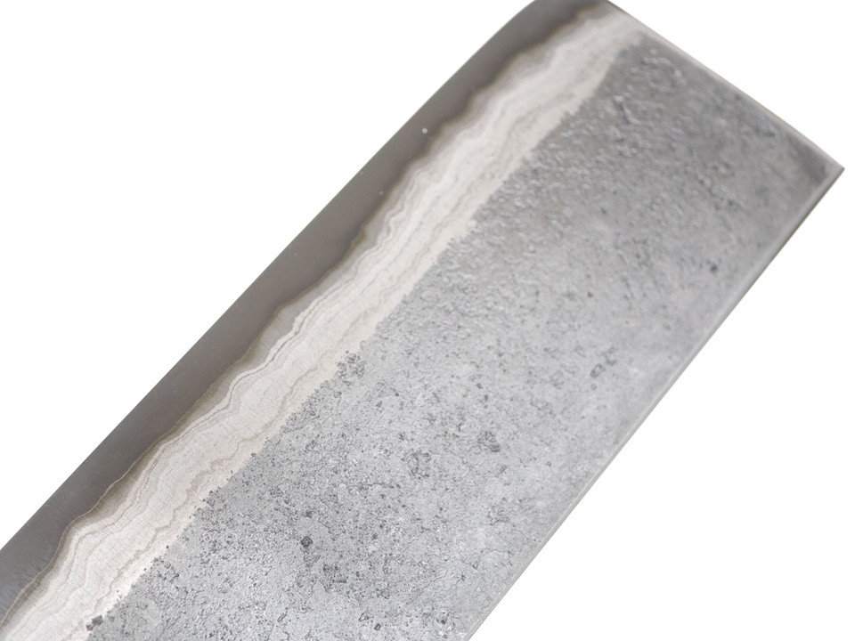 Munetoshi Kurouchi Nakiri 180mm Blooming Iron Unpolished 
