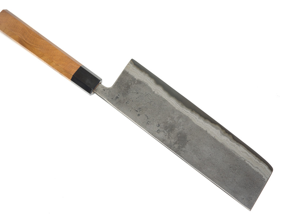 Munetoshi Kurouchi Nakiri 210mm Blooming Iron Unpolished