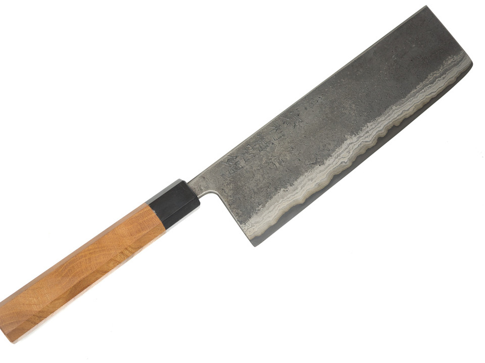 Munetoshi Kurouchi Nakiri 210mm Blooming Iron Unpolished Munetoshi Sanjo