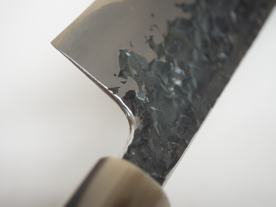 JNS Kisuke Blue 1 Kurouchi Tsuchime Gyuto 210mm nr 5