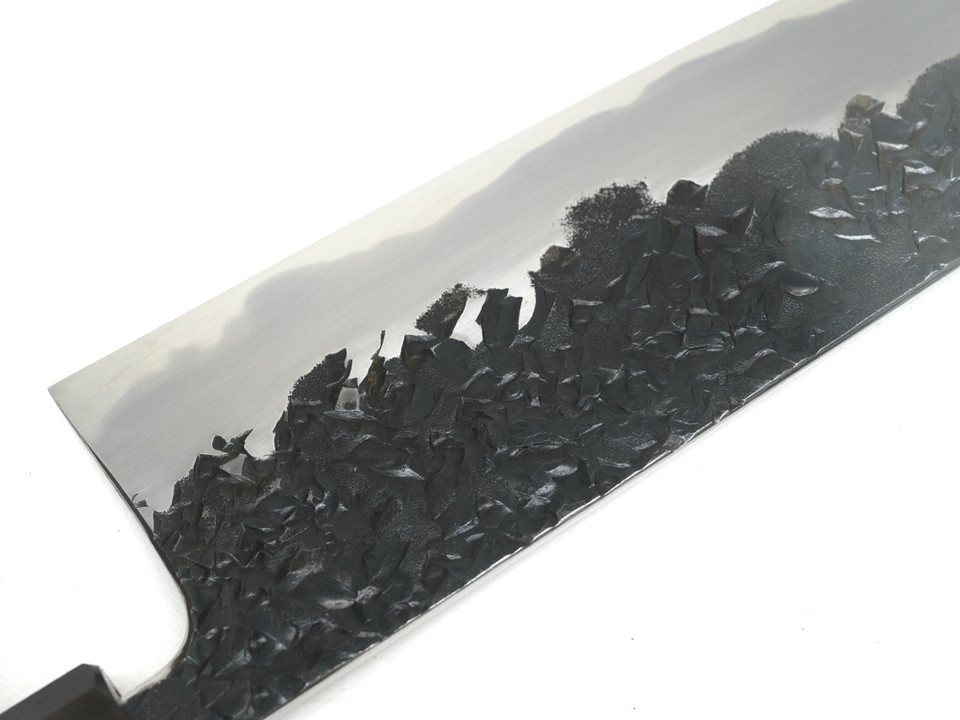 JNS Kisuke Blue 1 Kurouchi Tsuchime Gyuto 220mm