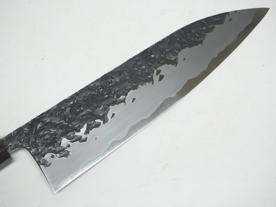 ひろきち JNS Kisuke Blue 1 Kurouchi Tsuchime Gyuto 220mm - Japanese Natural