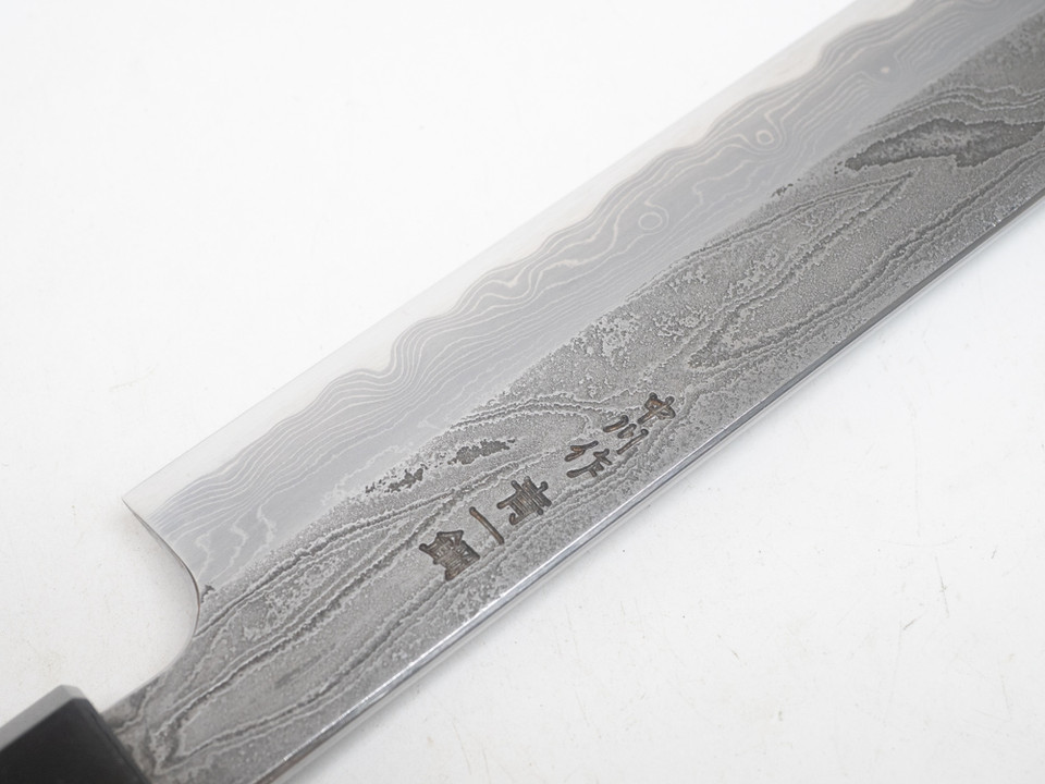 JNS x Nakagawa Deep Etch Kiritsuke Sujihiki 325mm Blue 1