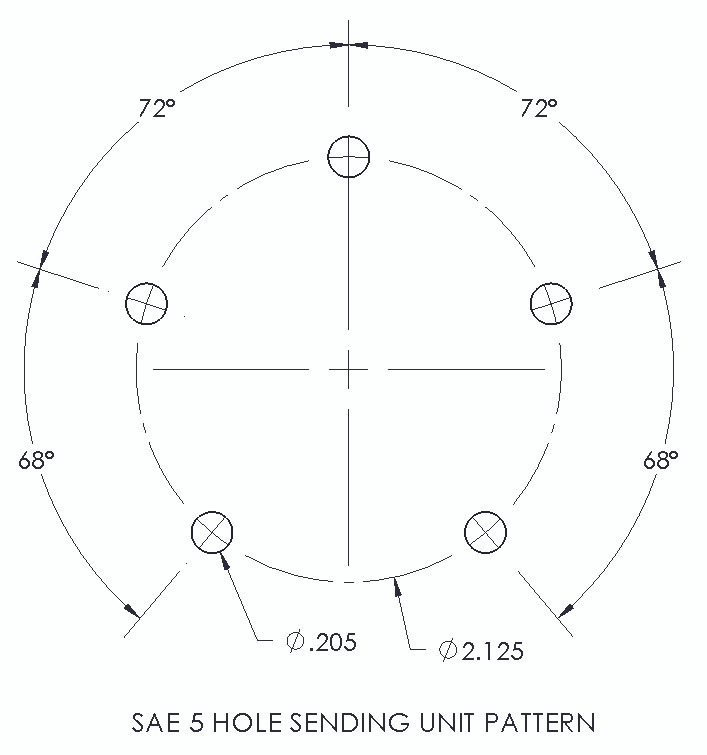 Gasket for fuel tank sending units 5 bolt pattern