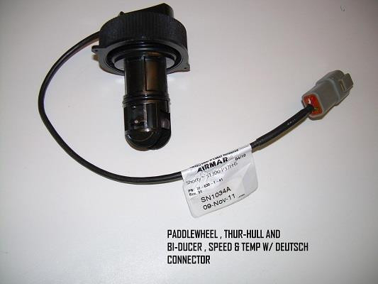 PADDLEWHEEL THRU-HULL AND BI-DUCER SPEED & TEMP W/ DEUTSCH CONNECTOR