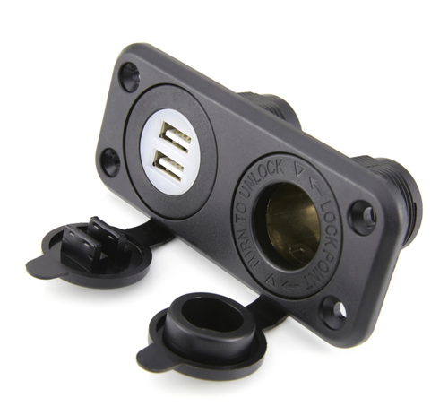 USB and 12V Socket Charging station USB and 12V Socket Charging station