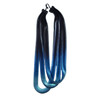 3 Strand Fern Chain Necklace in Black with Blue and Green Pearl