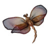 Emperor Dragonfly Pin in antique brass with wine and dark brown  garnet eyes