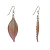 Ribbed Feather Earring in silver with turmeric, poppy and ruby ice