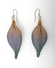 Ribbed Feather Earring in gold with passion and shady