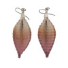 Ribbed Feather Earring in silver with turmeric, poppy and ruby ice