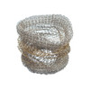 Open Knit Scrunchy in Silver with Gold