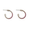 Delicate Milanese Mesh Hoop Earrings in Silver with Pinks